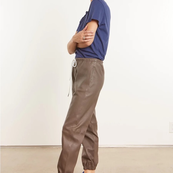 SPRWMN grey leather joggers - Picture 2 of 3